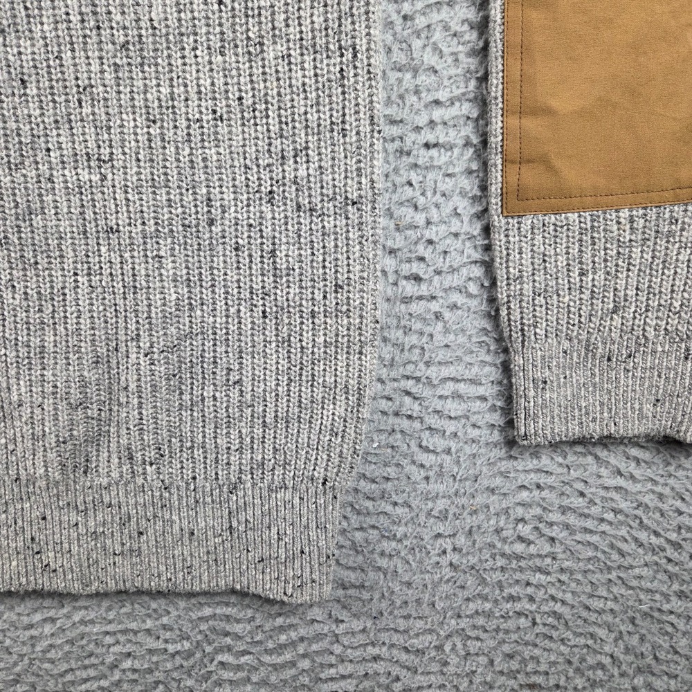 Flint and Tinder Donegal Sweater Mens 2XL Gray  Elbow Patches Lambswool Crewneck - Picture 2 of 8